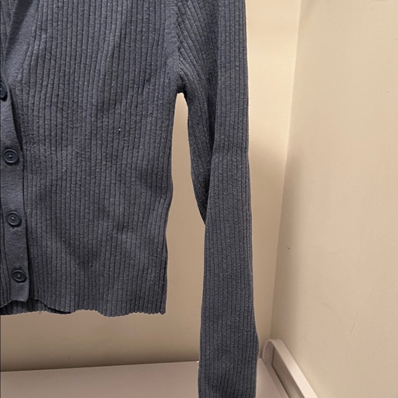Aerie Gray Ribbed Knit Sweater - Picture 4 of 5